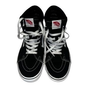 Vans Black and White High-Top Skate Shoes
